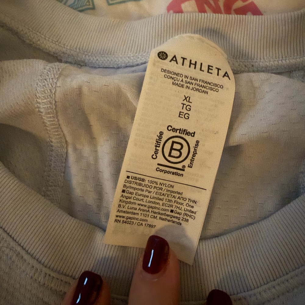 Athleta Light Blue Momentum Seamless Long Sleeve Tee - Picture 3 of 6